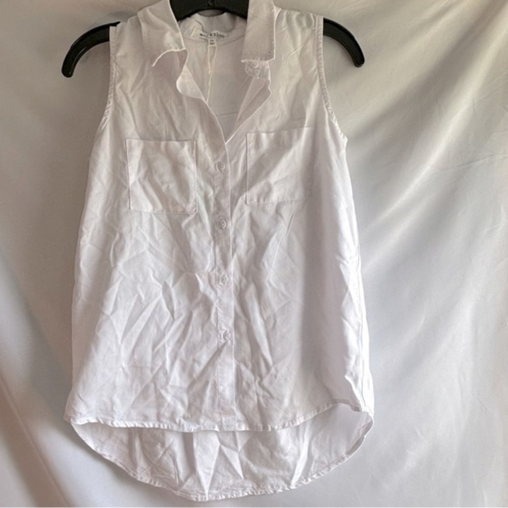 Workshop Republic Clothing Women's Button Down Shirt With Chest Pocket white NWT